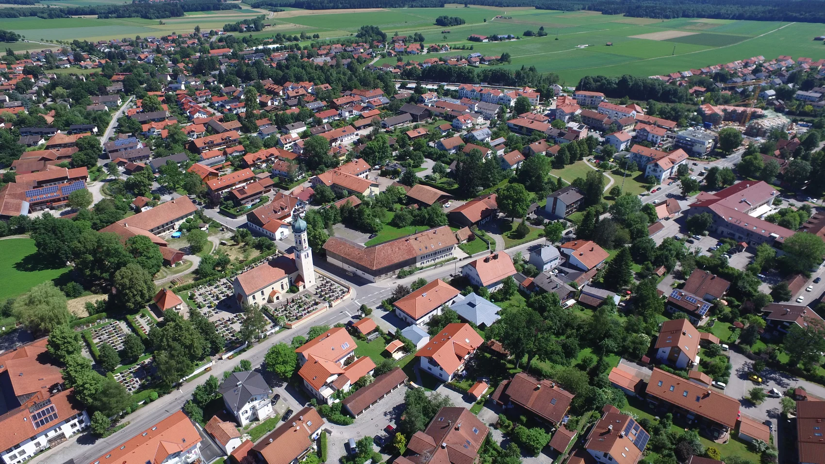 Sauerlach mit Blick nach Nordosten